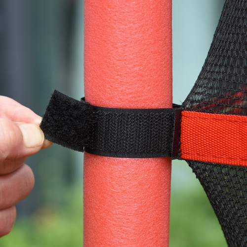 Outsunny 55" Kids Trampoline with Enclosure Net Steel Frame Indoor Round Bouncer Rebounder Age 3 to 6 Years Old, Red