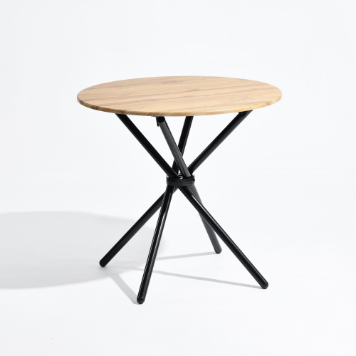 HOMY CASA  31.5 Inch Dining Table for 2-4 Person - Small Round Kitchen Table for Bistro Reception Table, Walnut