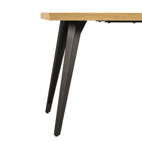 Homy Casa 63 Inch Dining Table Metal Legs for 6 Seater Kitchen Dining Room, NATURAL