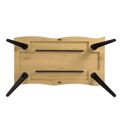 Homy Casa 63 Inch Dining Table Metal Legs for 6 Seater Kitchen Dining Room, NATURAL