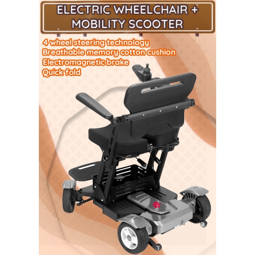 Trottinettes électriques robustes Titan combinées, pour aînés, pliables et faciles à manœuvrer, système de batterie fiable, coussin de siège et