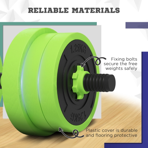 Soozier 4-in-1 Adjustable Weight Dumbbell Set, Used as Barbell, Kettlebell, Push Up Stand, Free Weights Set for Men and Women Home Gym Training,