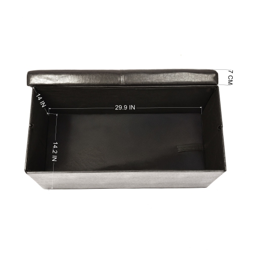 Homy Casa Black Folding Storage Ottoman Bench – Multipurpose Organizer & Seat