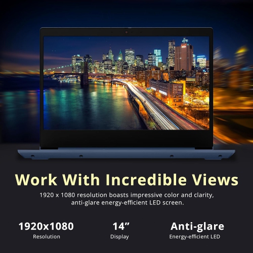 Lenovo IdeaPad 3 14" Full HD Laptop - AMD Ryzen 3 3250U - 8GB DDR4 - 1TB SSD - Radeon Graphics - Windows 10 - Abyss Blue by LENOVO - Refurbished condition - Image 3