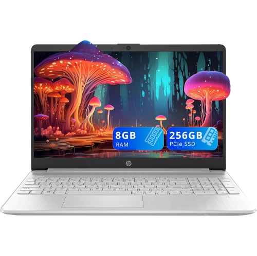 HP  Refurbished (Excellent) - 15.6" Brightview Laptop, Intel I3-1005G1, 256GB PCie SSD, 8GB Ram, Intel Uhd Graphics, Full-Size Keyboard, HD Camera