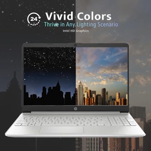 HP 15.6" BrightView Laptop - Intel Core i3-1005G1 - 8GB DDR4 - 256GB SSD - Intel UHD - Windows 11 - Silver by HP - Refurbished condition - Image 3