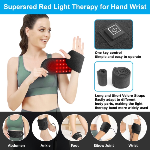 Red Light Therapy Wristband Near Infrared Waist Arm Wristband Pad for Wrist Ankle Arm Calf Pain Relief