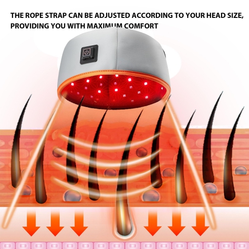 120 Bouchon de luminothérapie rouge LED Anti-perte de cheveux Le capuchon de luminothérapie infrarouge active les follicules pileux pour favoriser la