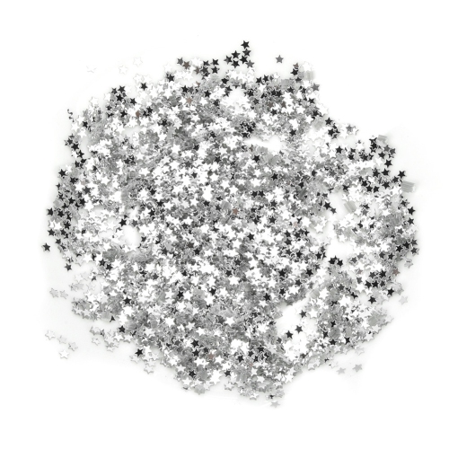 Image 1 of 9.. 50G DIY PET No Hole Star Shape Sequins Birthday Party Clothes Supplies Accessories(Silver)
