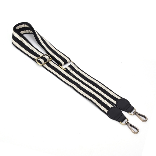 Sacoche Sac à main en cuir Bandoulière Ceinture ajustable Sac de rechange Accessoire de bricolage 88 ~ 134cmNoir et blanc