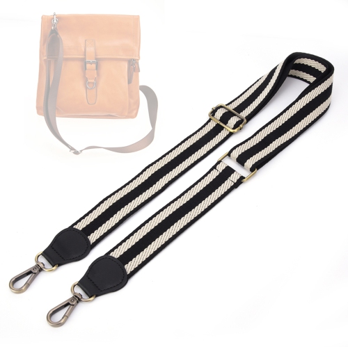 Sacoche Sac à main en cuir Bandoulière Ceinture ajustable Sac de rechange Accessoire de bricolage 88 ~ 134cmNoir et blanc
