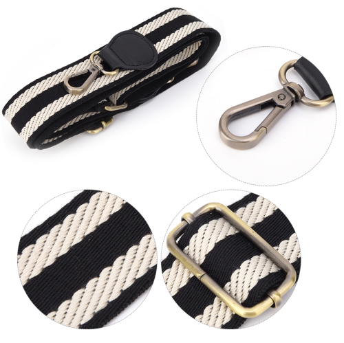 Sacoche Sac à main en cuir Bandoulière Ceinture ajustable Sac de rechange Accessoire de bricolage 88 ~ 134cmNoir et blanc