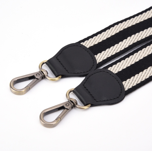 Sacoche Sac à main en cuir Bandoulière Ceinture ajustable Sac de rechange Accessoire de bricolage 88 ~ 134cmNoir et blanc