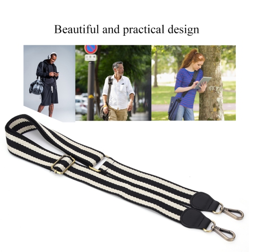 Sacoche Sac à main en cuir Bandoulière Ceinture ajustable Sac de rechange Accessoire de bricolage 88 ~ 134cmNoir et blanc