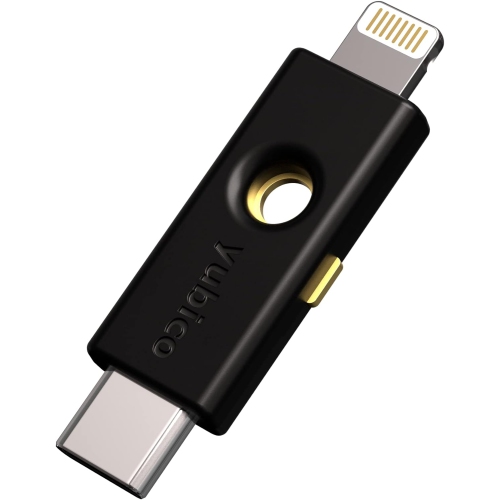 Yubico - YubiKey 5Ci - Clé de sécurité d'authentification multifacteur pour Android/PC/iPhone, connecteurs doubles pour Lightning/USB-C.