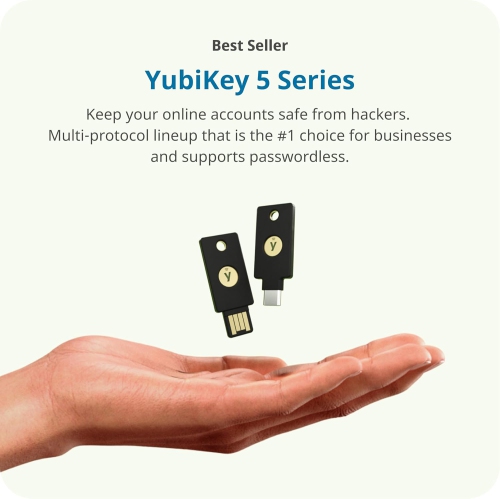Yubico - YubiKey 5Ci - Clé de sécurité d'authentification multifacteur pour Android/PC/iPhone, connecteurs doubles pour Lightning/USB-C.
