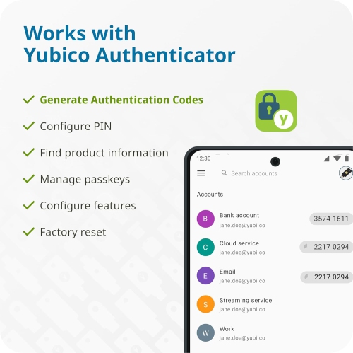 Yubico - YubiKey 5Ci - Clé de sécurité d'authentification multifacteur pour Android/PC/iPhone, connecteurs doubles pour Lightning/USB-C.