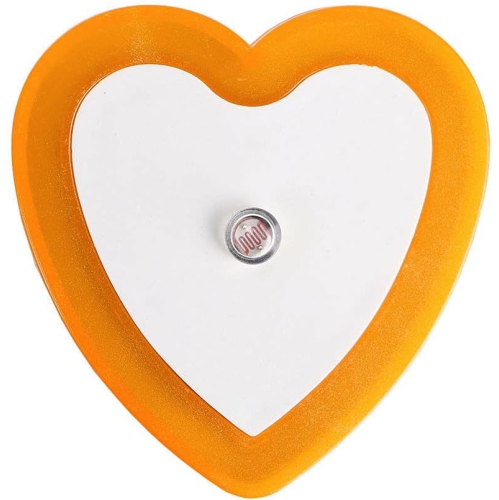 HTUTWOO  8 PCs 0.5W Plug-In Auto Sensor Control Led Night Light Lamp Bedroom Hallway Heart Shaped (Orange)
