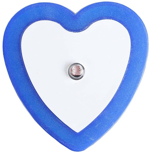 HTUTWOO  8 PCs 0.5W Plug-In Auto Sensor Control Led Night Light Lamp Bedroom Hallway Heart Shaped (Blue)