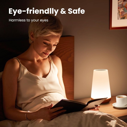 Night Light, Dimmable Touch Lamp for Bedroom, Portable Table Bedside Lamp, 5 Brightness 13 RGB Colors, Night Lights for Baby Nursery Bathroom