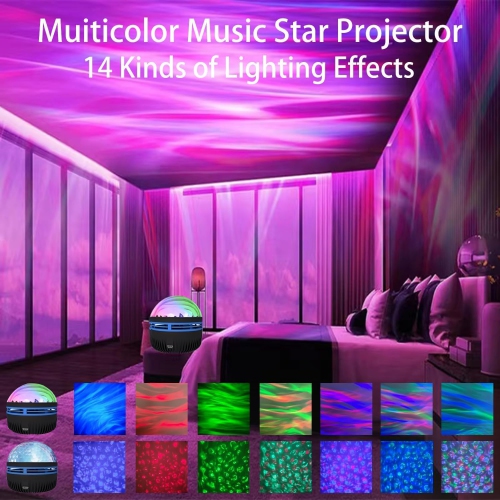 Aurora Borealis Light Projector, 2 in 1 Northern Lights and Ocean Wave Projector, Dual Projection Lampshade