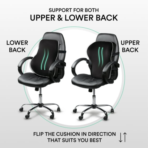 ObusForme Lumbar Support Memory Foam Back Rest with Dual Adjustable Straps – Ergonomic Cushion for Office Chair, Home Seating, Gaming Chair
