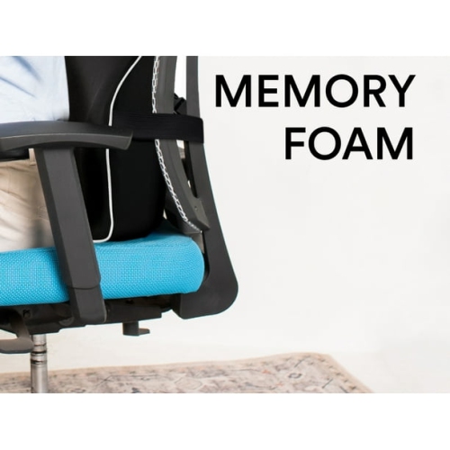 ObusForme Lumbar Support Memory Foam Back Rest with Dual Adjustable Straps – Ergonomic Cushion for Office Chair, Home Seating, Gaming Chair