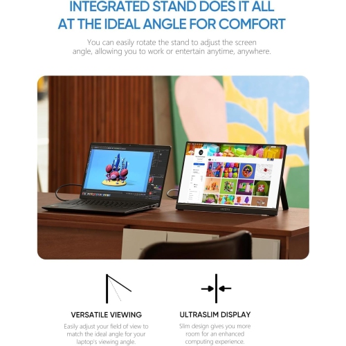ARZOPA Portable Monitor 15.6'' FHD 1080P Kickstand Portable Laptop Monitor IPS Computer External Screen USB C HDMI Display for PC MAC Phone Xbox PS5