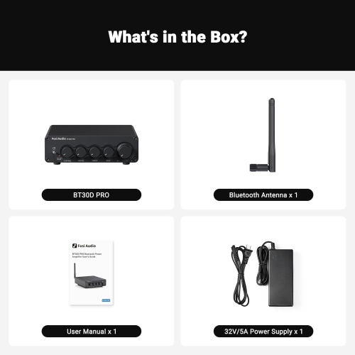 Fosi Audio Bluetooth Subwoofer Amplifier 2.1, BT30D Pro Subwoofer Amp with TPA3255 Chips 165W x2 + 350W & Bass Treble Control
