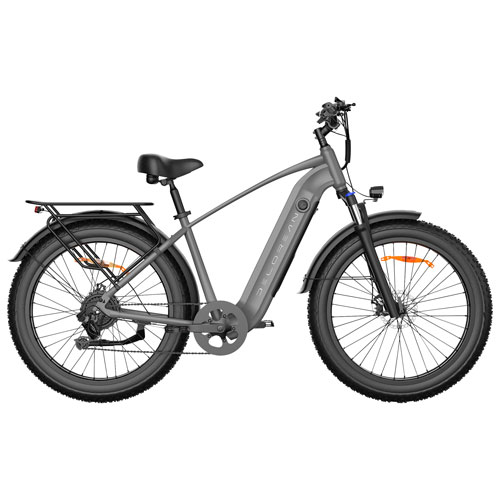 Delorean DM220 Electric City Bike (500W Motor / 55km Range / 32km/h Top Speed) - Dark Grey