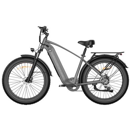 Delorean DM220 Electric City Bike (500W Motor / 55km Range / 32km/h Top Speed) - Dark Grey