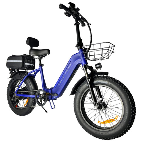 Delorean Foldable Step-Through Electric City Bike (750W Motor/60km Battery Range/32km/h Top Speed) - Blue