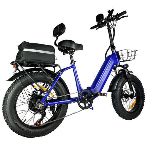 Delorean Foldable Step-Through Electric City Bike (750W Motor/60km Battery Range/32km/h Top Speed) - Blue