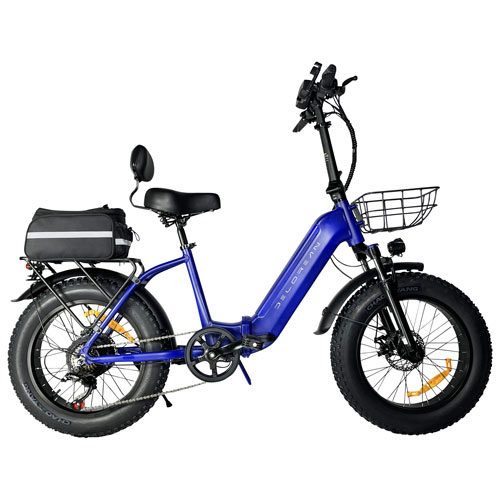 Delorean Foldable Step-Through Electric City Bike (750W Motor/60km Battery Range/32km/h Top Speed) - Blue