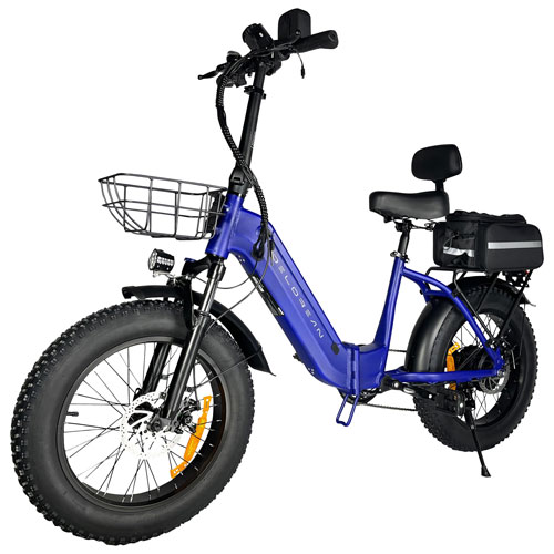 Delorean Foldable Step-Through Electric City Bike (750W Motor/60km Battery Range/32km/h Top Speed) - Blue