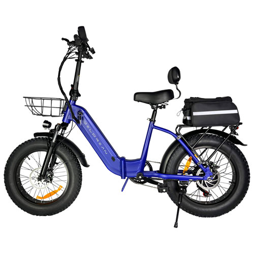 Delorean Foldable Step-Through Electric City Bike (750W Motor/60km Battery Range/32km/h Top Speed) - Blue
