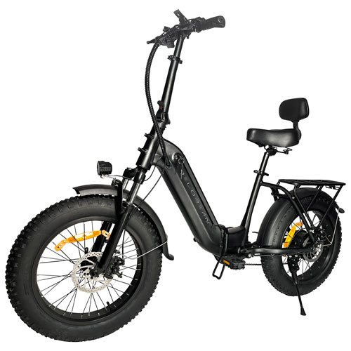 Delorean DM600 Foldable Step-Through Electric City Bike (750W Motor / 60km Range / 32km/h Top Speed) - Black