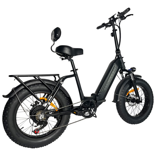 Delorean DM600 Foldable Step-Through Electric City Bike (750W Motor / 60km Range / 32km/h Top Speed) - Black