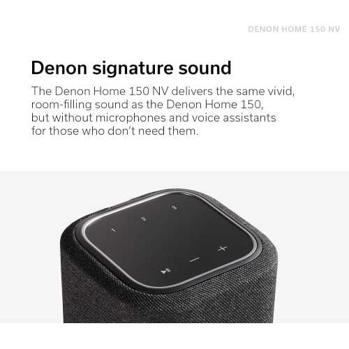 Denon Home 150 NV Wireless Speaker, 1" Tweeter, 3.5" Woofer, Home Speaker with HEOS Built-in, AirPlay 2, and Bluetooth, Multi-Room Streaming, Simple
