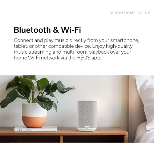 Denon Home 150 NV Wireless Speaker, 1" Tweeter, 3.5" Woofer, Home Speaker with HEOS Built-in, AirPlay 2, and Bluetooth, Multi-Room Streaming, Simple