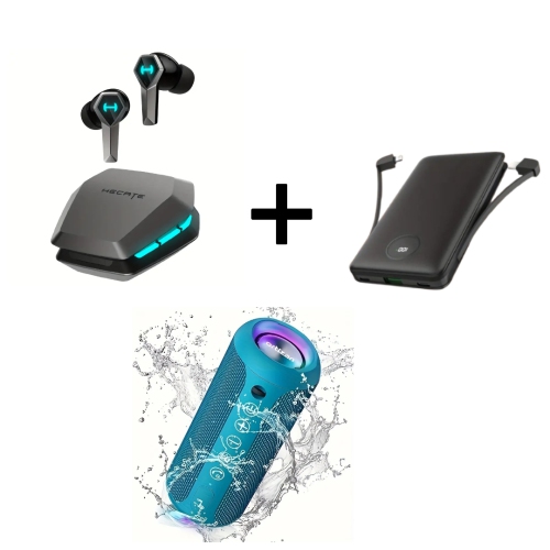 Anime-Themed Wireless Gaming Earbuds, 10000mAh Power Bank, and 24W Waterproof Bluetooth Speaker – Ideal for Gaming, Travel, and Outdoor Use