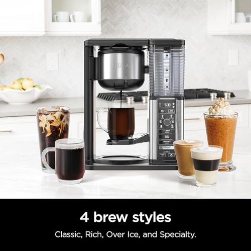 Ninja Specialty 10-Cup Coffee Maker, with 4 Brew Styles for Ground Coffee, Built-in Water Reservoir, Fold-Away Frother & Glass Carafe, Black by NINJA - Open Box condition - Image 2