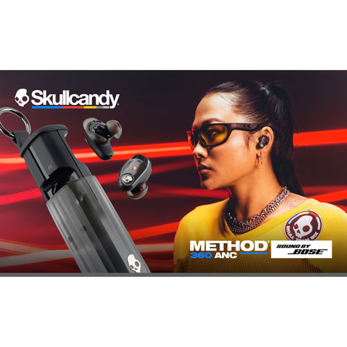 Écouteurs boutons 100 % sans fil à suppression du bruit Method 360 de Skullcandy avec son de Bose - Noir véritable