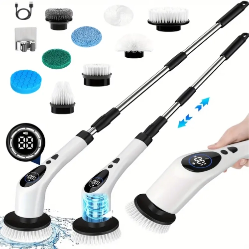 3-in-1 Handheld Vacuum, Car Cleaner & Electric Scrubber – Powerful Suction, Snow Brush, Ice Scraper, & Bathroom Scrub