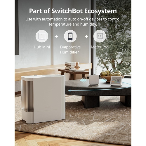 Thermomètre et hygromètre Pro de SwitchBot | Capteur d'humidité et de température intérieur Bluetooth avec commande par application, grand écran LCD,
