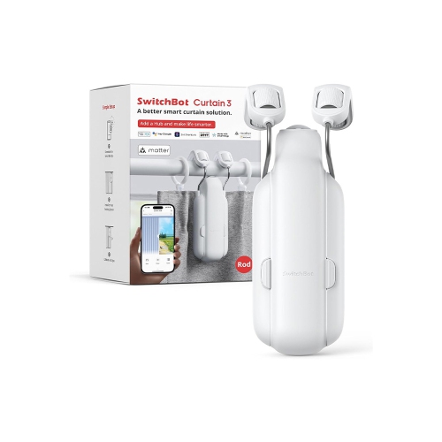SWITCHBOT  Curtain (Rod 3) | Smart Electric Motor - Automate Timer Control, Add Hub Mini to Make It Compatible With Alexa, Google Home, Ifttt