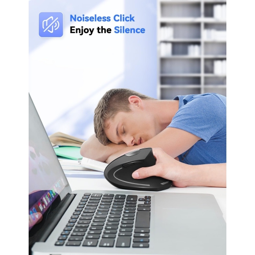 TECKNET Ergonomic Mouse 4800 DPI Silent Mouse 5 Adjustable DPI Wireless Mouse 2.4G Vertical Mouse 6 Buttons Computer Mouse