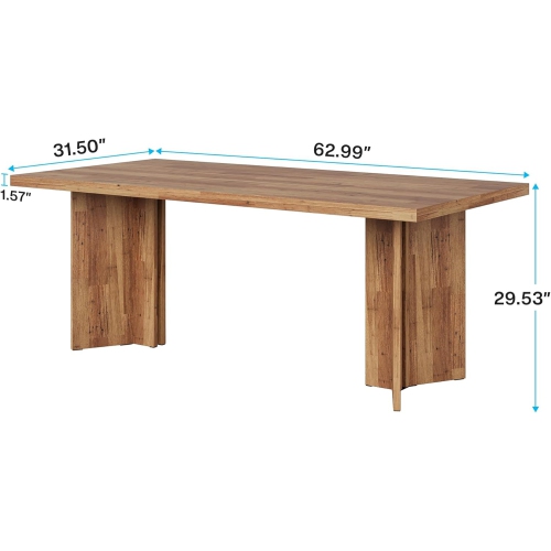 Tribesigns 63-inch Dining Table for 4-6, Farmhouse Kitchen Table with Large Tabletop,Rectangular Dinner Eating Table