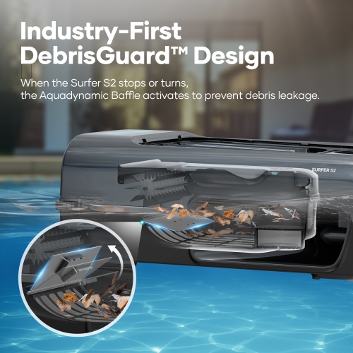 Aiper Surfer S2 - 24/7 écrémage robotique automatique solaire de piscine avec DebrisGuard™, compatibilité avec application Aiper, anti-Stranding
