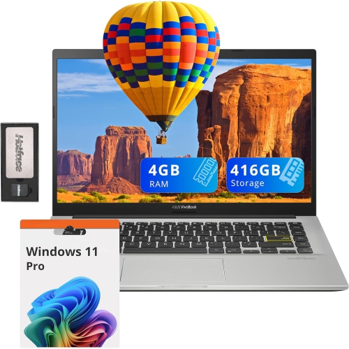ASUS  Vivobook 14" Fhd Laptop, Intel I3-1005G1, 416GB Storage (256GB SSD+160GB Docking Station Set), 4GB Ram, Chiclet Keyboard, Intel HD Graphics 610